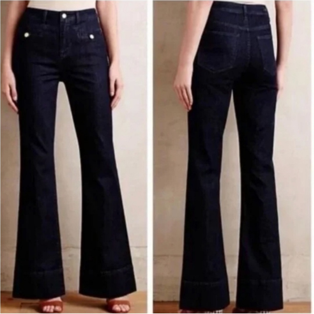 Anthropologie Pilcro Dark Blue Flare Jeans